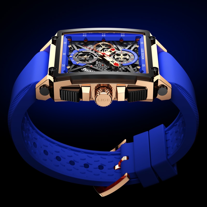 LIGE Men's Sports Chronograph  - Silicone Band Replacement review and price